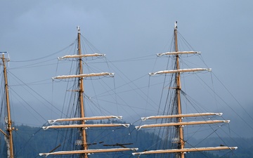 U.S. Coast Guard Cutter Eagle departs Astoria for Rose Festival 2025