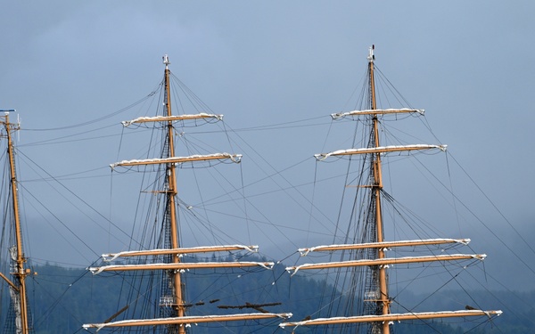 U.S. Coast Guard Cutter Eagle departs Astoria for Rose Festival 2025