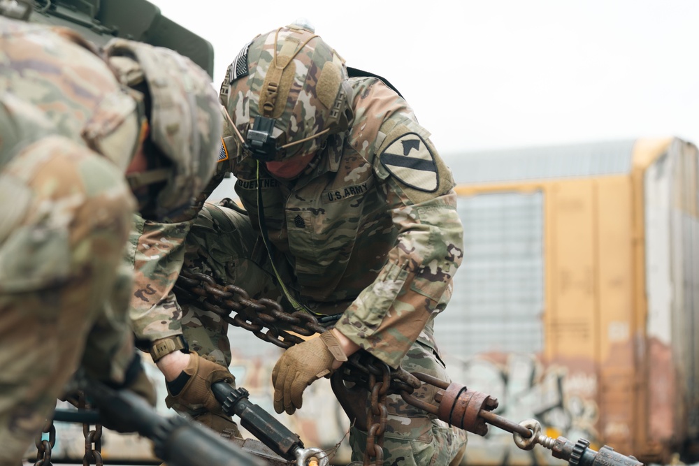 U.S. Army tracked vehicles arrive in Washington D.C. for 250th Birthday