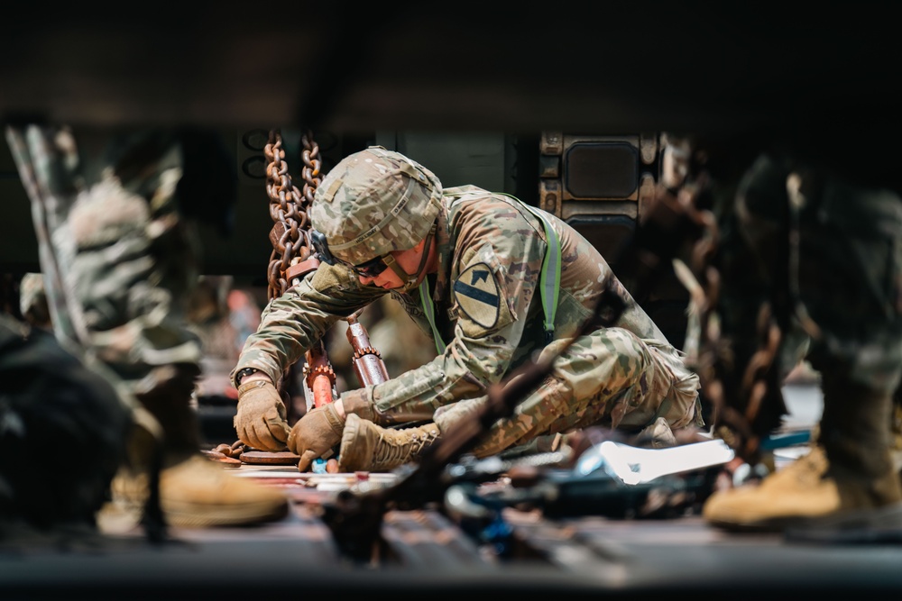 U.S. Army tracked vehicles arrive in Washington D.C. for 250th Birthday
