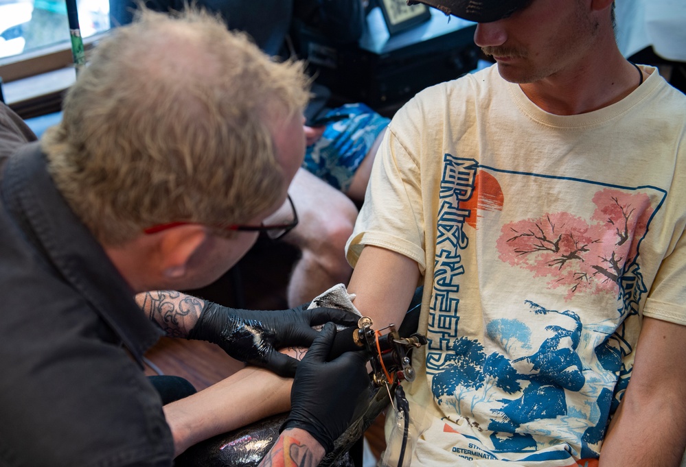 Sailors Recieve Traditional Navy Tattoos During Portland Fleet Week 2025