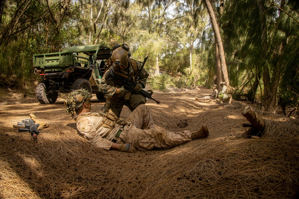 On the Offensive: SOI-W Detachment Hawaii AIMC class 3-25 conducts offensive maneuvers at KTA