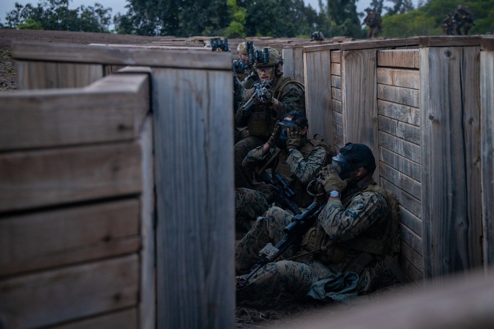 In the Trenches: SOI-W Detachment Hawaii AIMC class 3-25 attacks an objective at KTA