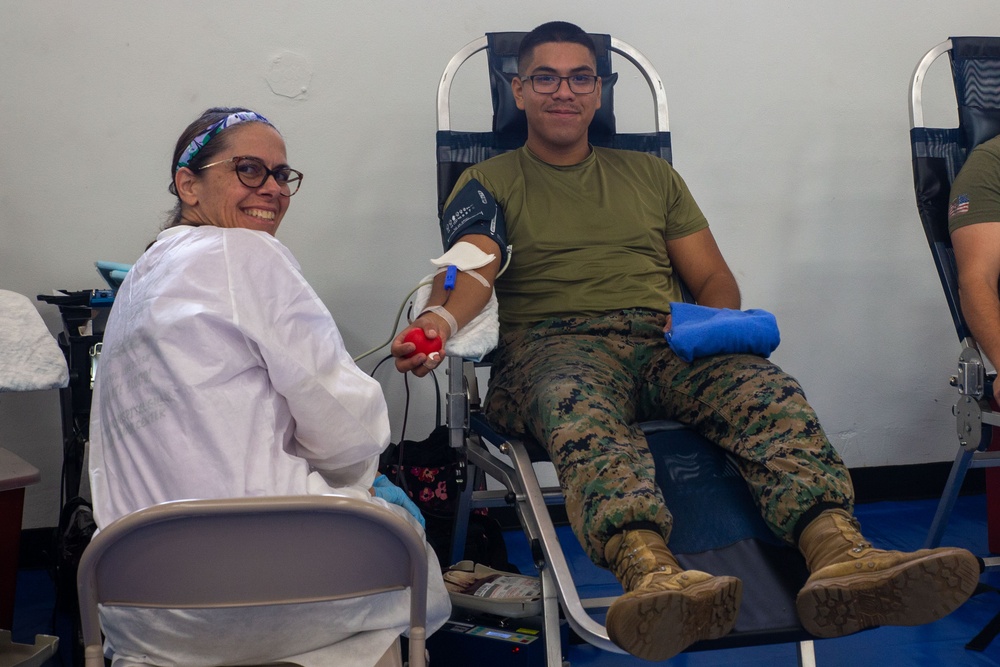 Camp Blaz Marines and Sailors host their first blood drive