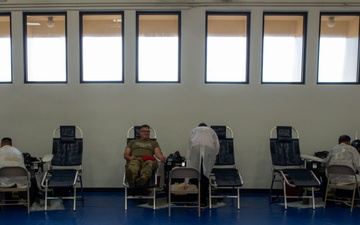 Camp Blaz Marines and Sailors host their first blood drive