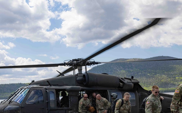 Utah National Guard Soldiers take part in a search and rescue exercise in the state's central mountains