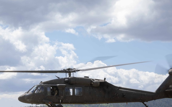 Utah National Guard Soldiers take part in a search and rescue exercise in the state's central mountains
