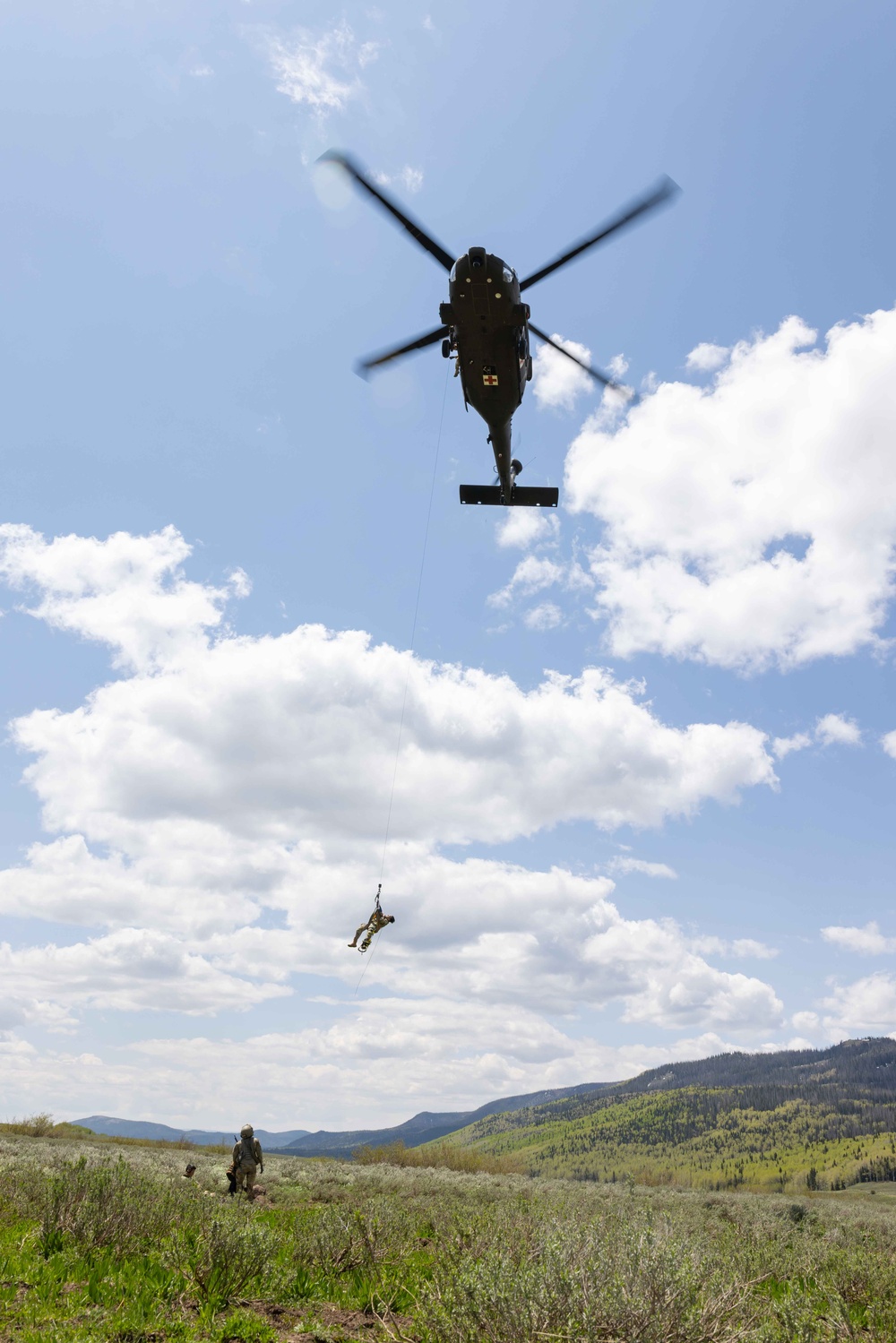 Utah National Guard Soldiers take part in a search and rescue exercise in the state's central mountains