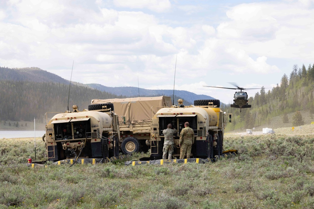 Utah National Guard Soldiers take part in a search and rescue exercise in the state's central mountains