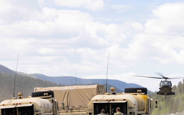 Utah National Guard Soldiers take part in a search and rescue exercise in the state's central mountains