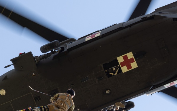 Utah National Guard Soldiers take part in a search and rescue exercise in the state's central mountains
