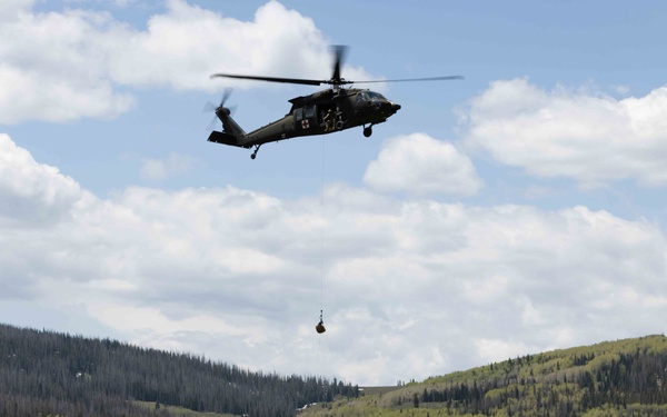 Utah National Guard Soldiers take part in a search and rescue exercise in the state's central mountains