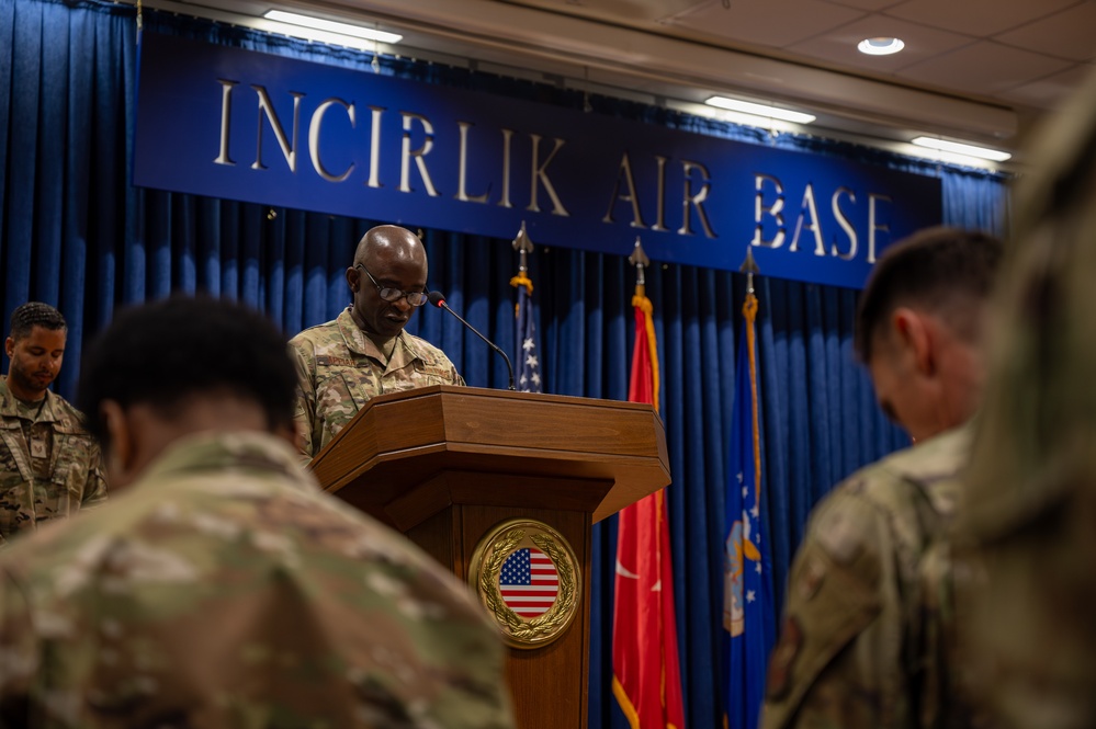 39th Operational Medical Readiness Squadron conducts a change of command ceremony