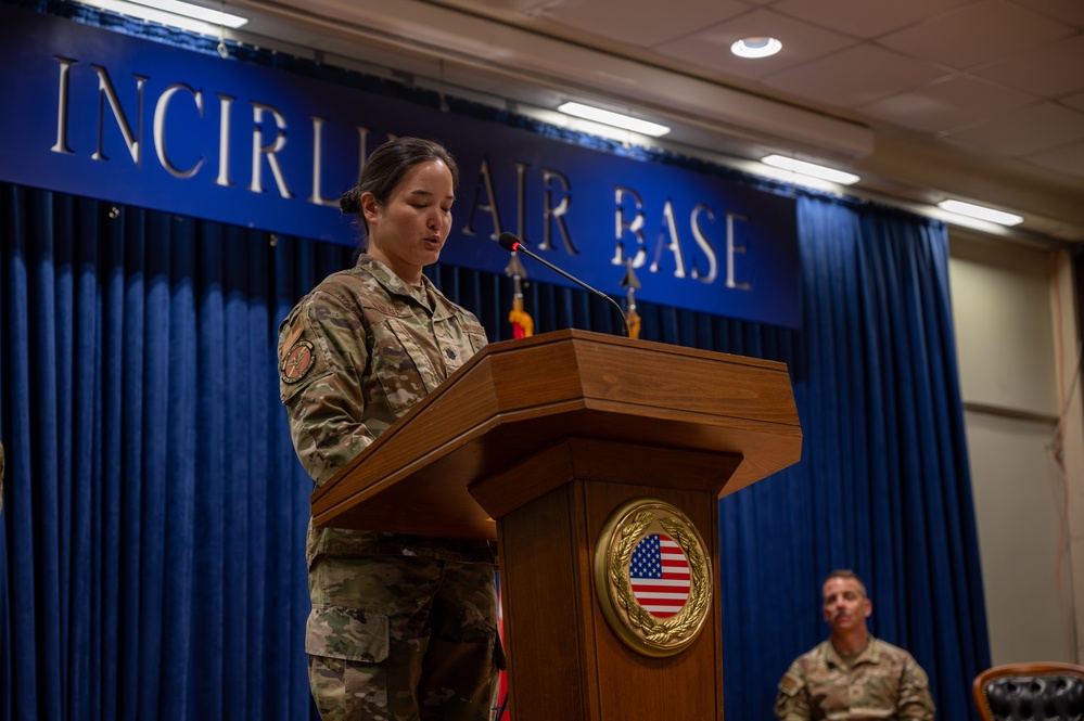 39th Operational Medical Readiness Squadron conducts a change of command ceremony