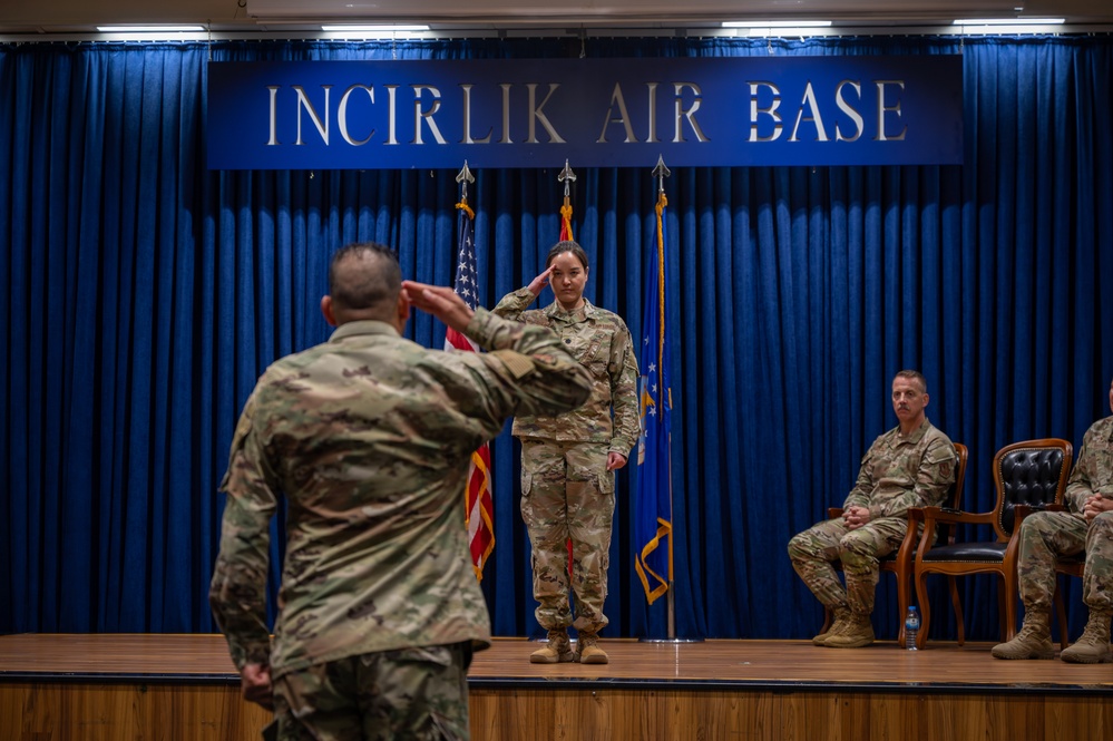 39th Operational Medical Readiness Squadron conducts a change of command ceremony
