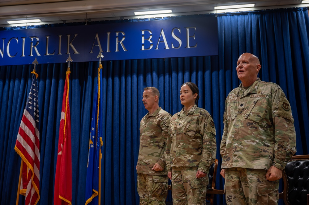 39th Operational Medical Readiness Squadron conducts a change of command ceremony