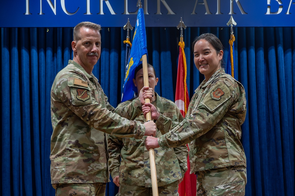 39th Operational Medical Readiness Squadron conducts a change of command ceremony