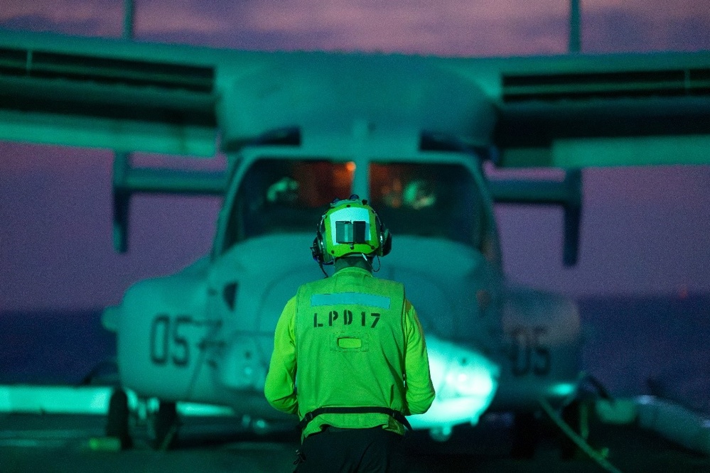 USS San Antonio Night Flight Operations