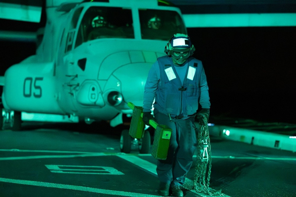 USS San Antonio Night Flight Operations