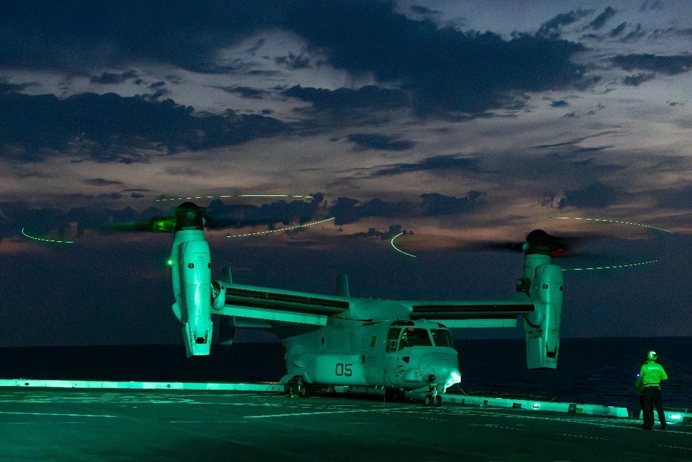 USS San Antonio Night Flight Operations