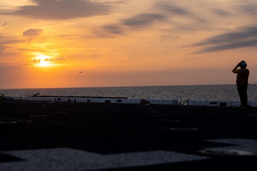 USS San Antonio Night Flight Operations