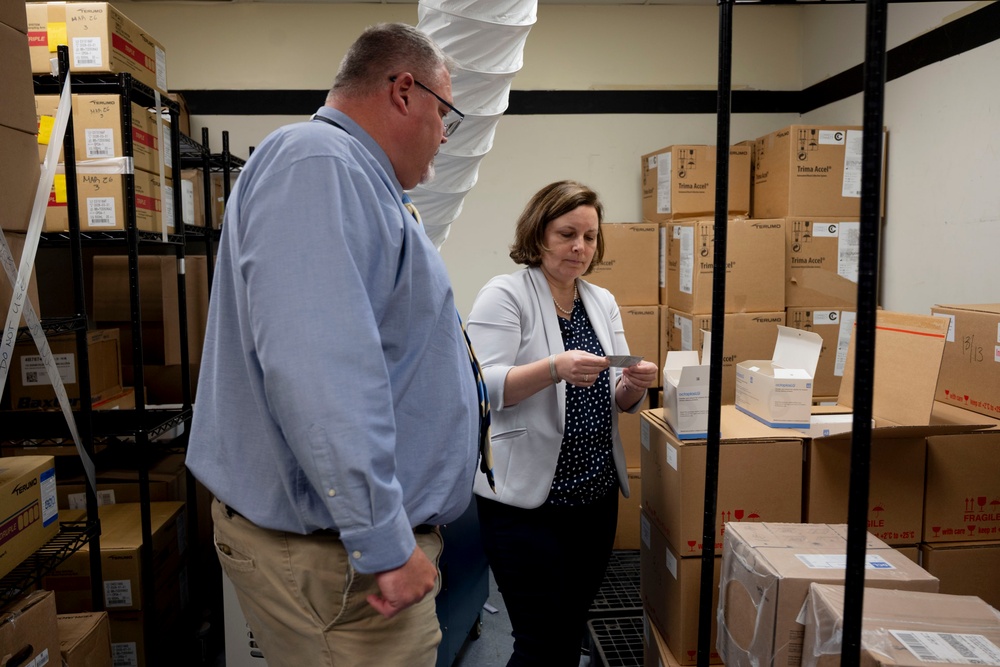 Operational Medical Systems Team inspects a shipment of Freeze-Dried Plasma