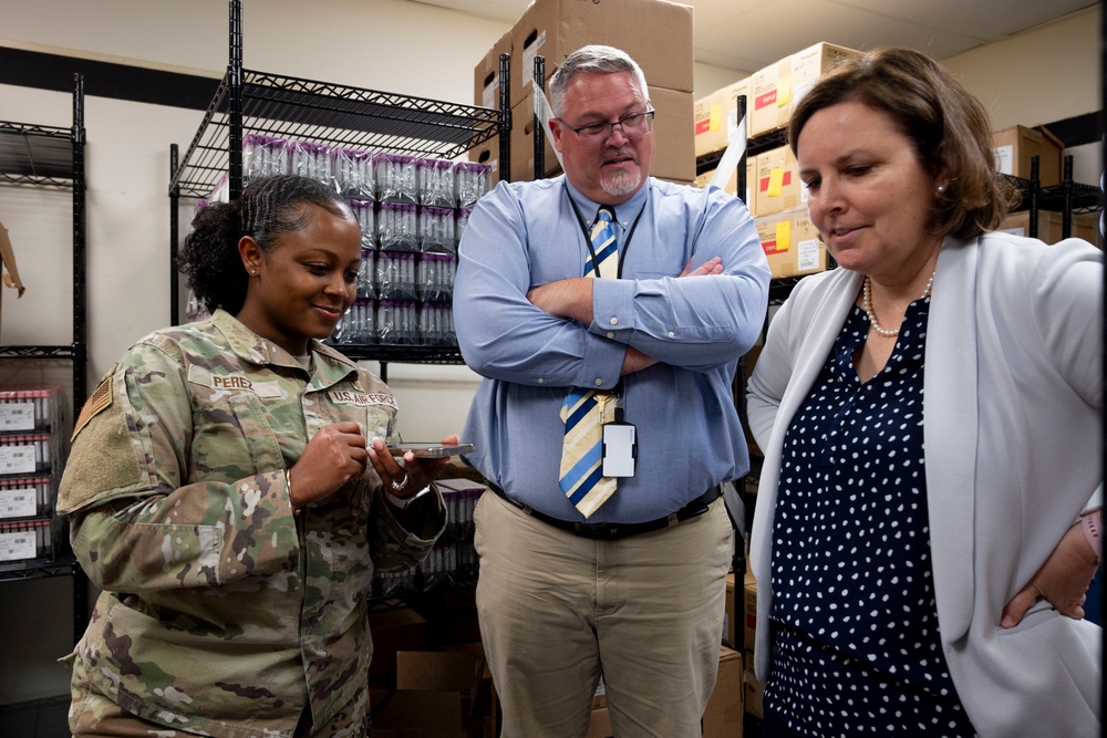 Operational Medical Systems Team inspects a shipment of Freeze-Dried Plasma
