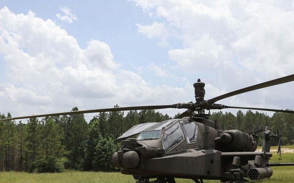 AH-64 Apache ready for takeoff during JRTC rotation