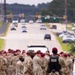 Soldiers line up to see President Donald J. Trump