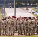 Soldiers line up to see President Donald J. Trump
