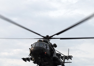 MI-17 Polish Special Operations Squadron Helo Conducts Deck Landing Qualifications (DLQs)