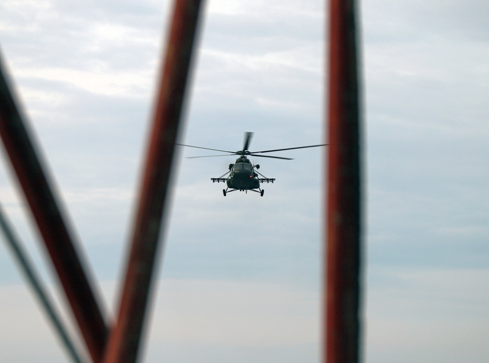 MI-17 Polish Special Operations Squadron Helo Conducts Deck Landing Qualifications (DLQs)