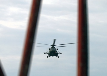 MI-17 Polish Special Operations Squadron Helo Conducts Deck Landing Qualifications (DLQs)