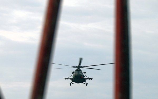 MI-17 Polish Special Operations Squadron Helo Conducts Deck Landing Qualifications (DLQs)