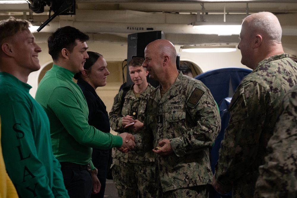 Admiral Kilby and MCPON Honea Visit Harry S. Truman Strike Group