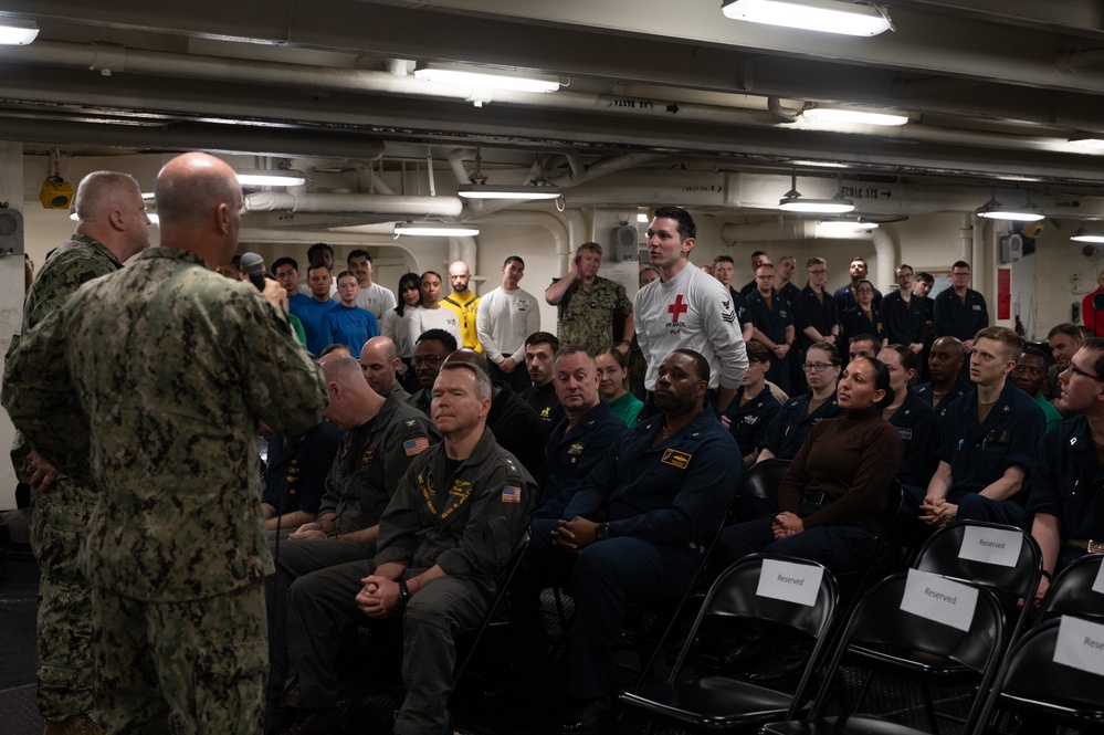 Admiral Kilby and MCPON Honea Visit Harry S. Truman Strike Group