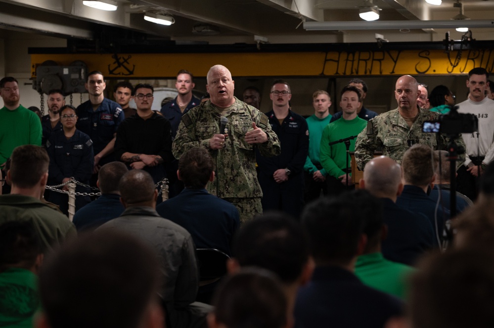 Admiral Kilby and MCPON Honea Visit Harry S. Truman Strike Group