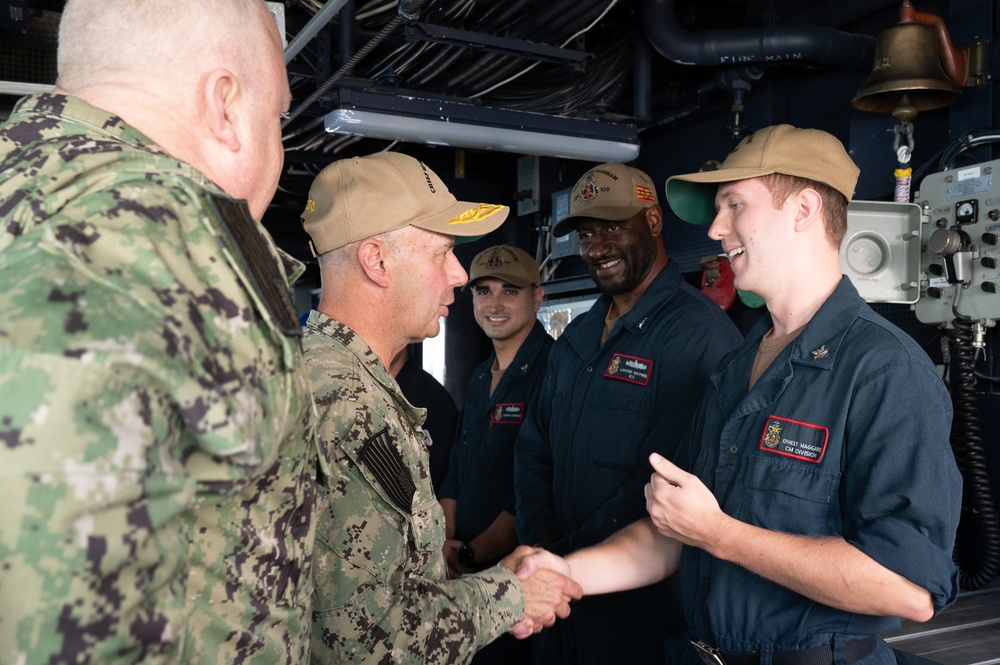Admiral Kilby and MCPON Honea Visit Harry S. Truman Strike Group
