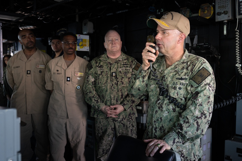 Admiral Kilby and MCPON Honea Visit Harry S. Truman Strike Group