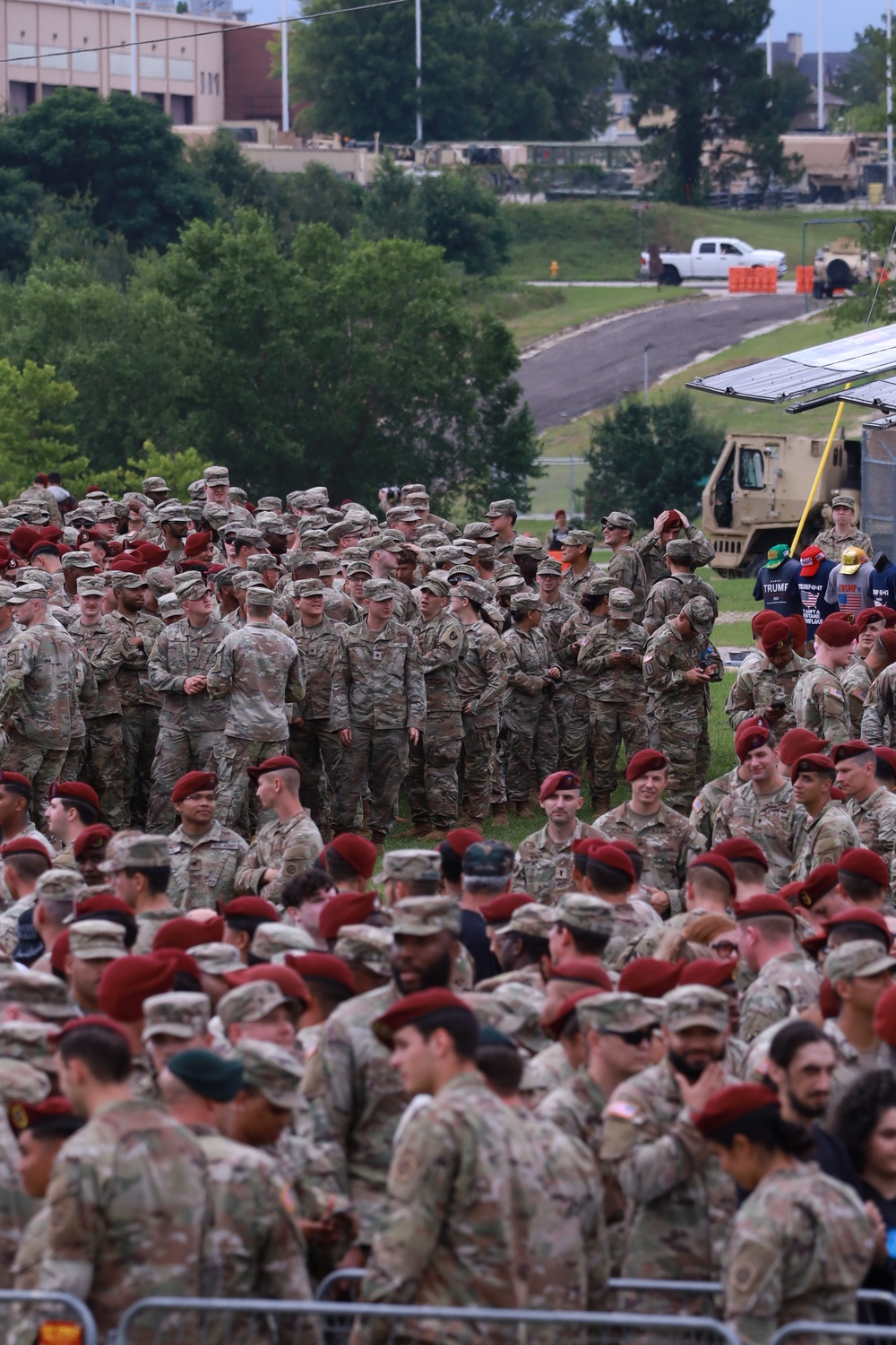 Fort Bragg soldiers amass to see President Donald J. Trump