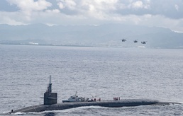 USS Kentucky Operates with Surface and Aerial Assets