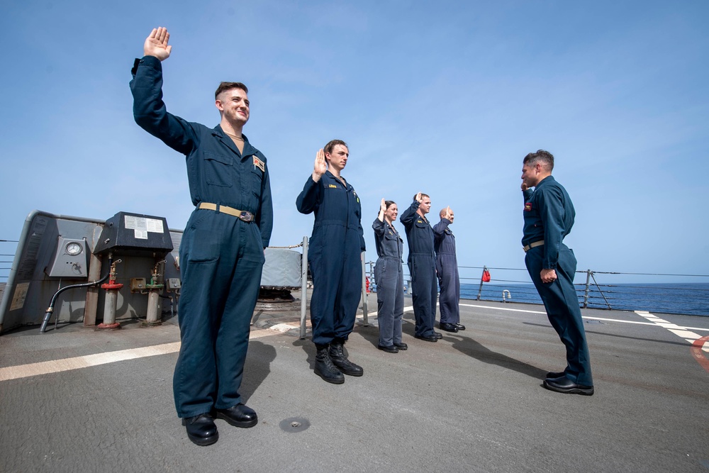 USS Sterett conducts operations in the U.S. Central Command area of responsibility as part of the Carl Vinson Carrier Strike Group