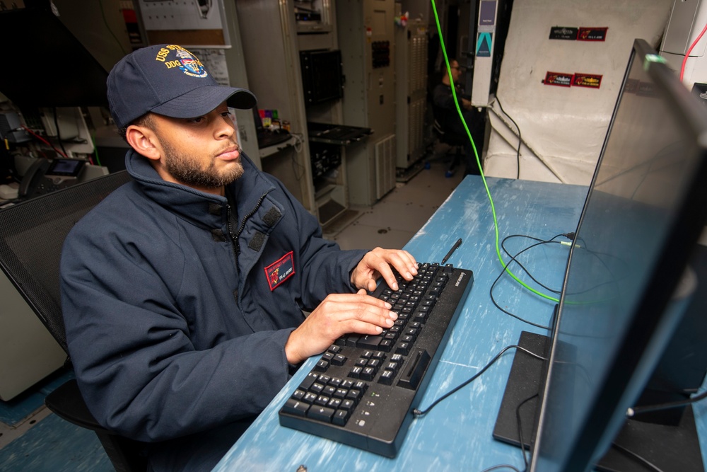 USS Sterett conducts operations in the U.S. Central Command area of responsibility as part of the Carl Vinson Carrier Strike Group