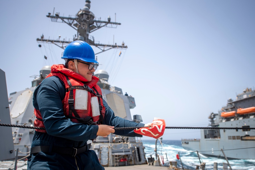 USS Sterett conducts operations in the U.S. Central Command area of responsibility as part of the Carl Vinson Carrier Strike Group