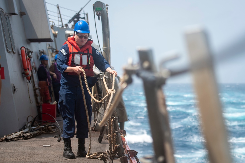 USS Sterett conducts operations in the U.S. Central Command area of responsibility as part of the Carl Vinson Carrier Strike Group