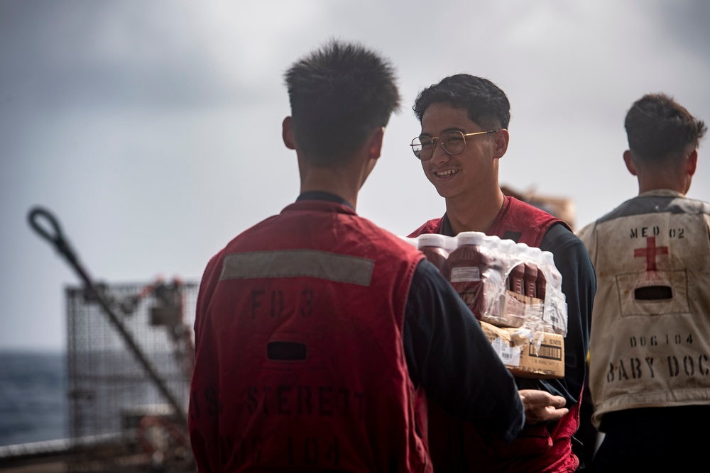 USS Sterett conducts operations in the U.S. Central Command area of responsibility as part of the Carl Vinson Carrier Strike Group