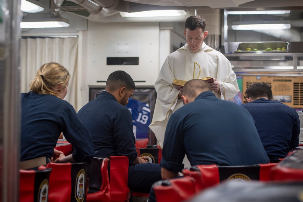 USS Sterett conducts operations in the U.S. Central Command area of responsibility as part of the Carl Vinson Carrier Strike Group