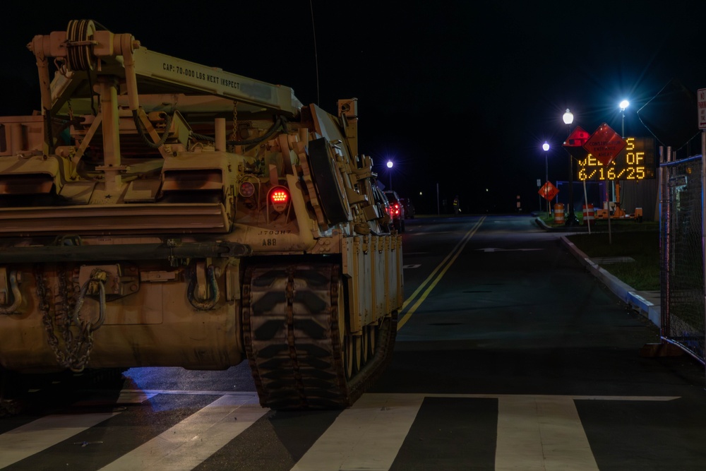 U.S. Army vehicles staged at the West Potomac Park Waterfront