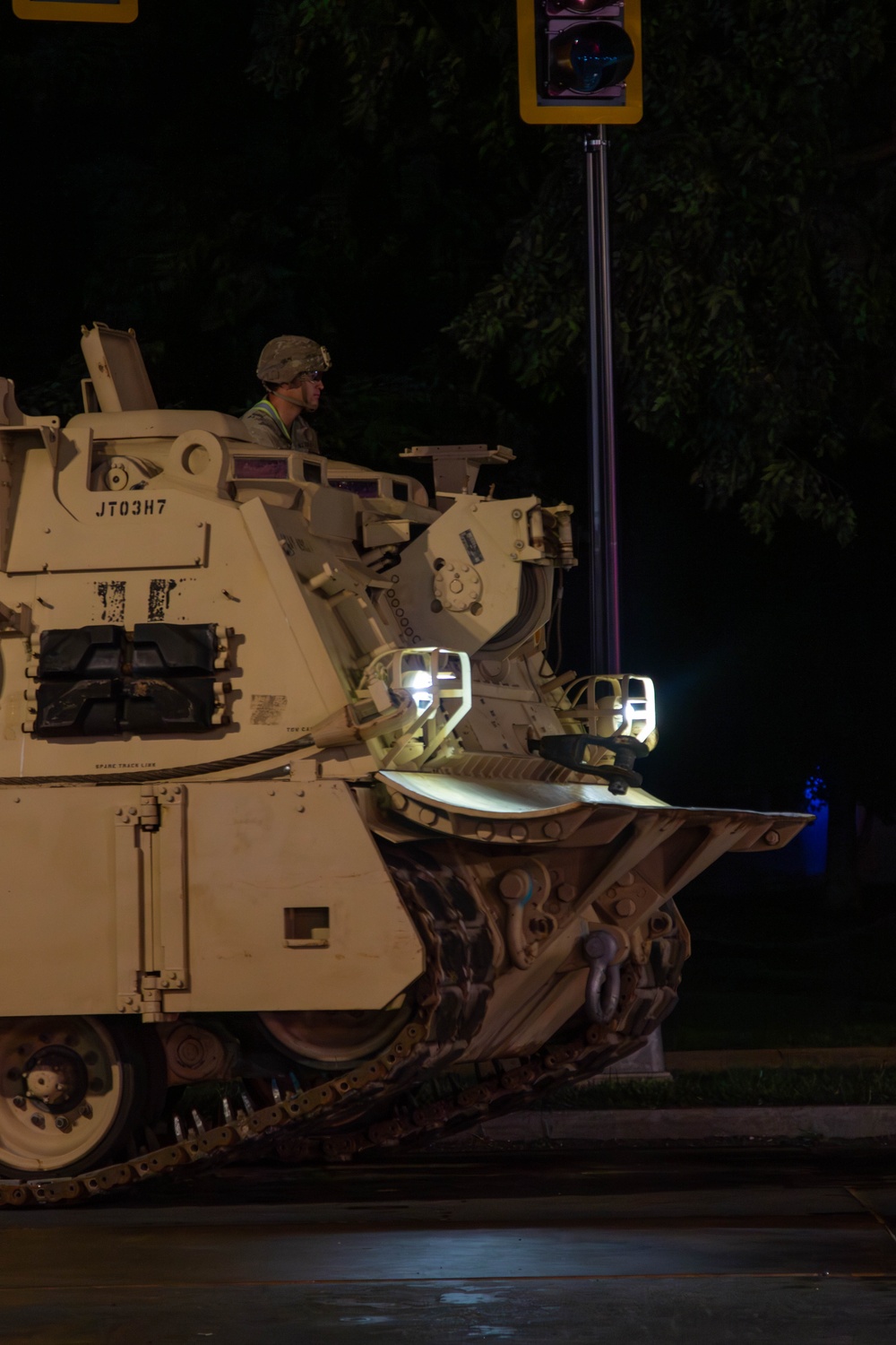 U.S. Army vehicles staged at the West Potomac Park Waterfront