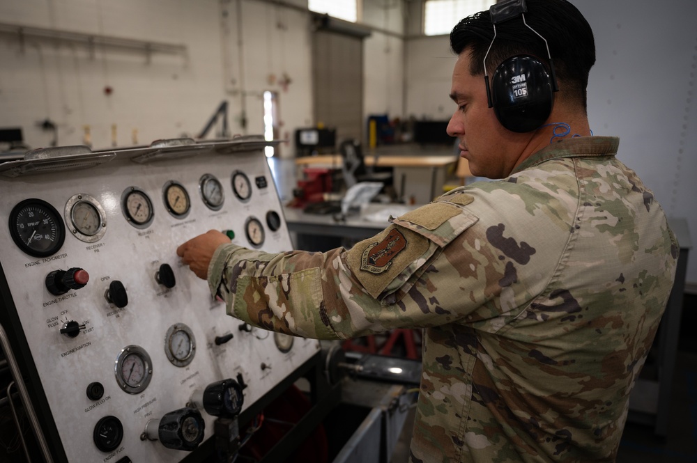 Photo of 116th Maintenance Squadron member performing operations checks